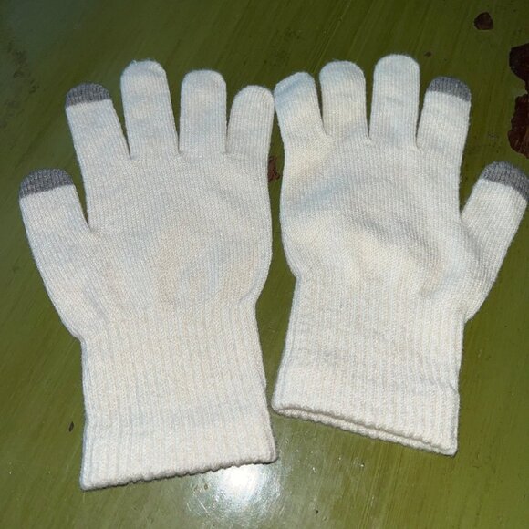 Ivory Knit Gloves 2 Pair Lot New Time&Tru Elegant Womens Winter Accessories Gift - Picture 3 of 5